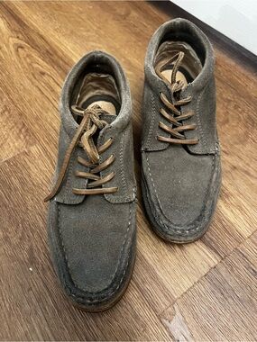 Frye Women's Suede Boat Shoe Gray Brown